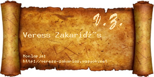Veress Zakariás névjegykártya